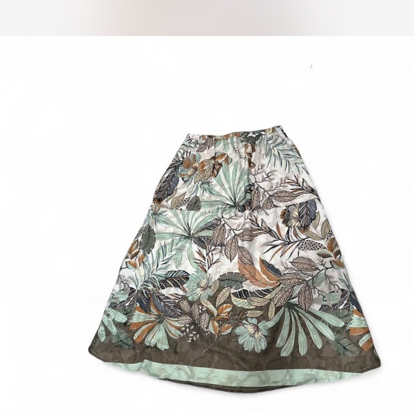 NWT Jacquard Georgette Sandra Skirt High Slip Floral Midi Length Size Large - Picture 2 of 7